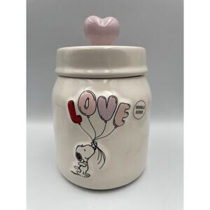 NEW 2025 Rae Dunn Peanuts “Made With Love” Snoopy Valentine's Day Canister Jar